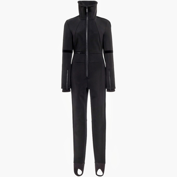 Fusalp Black Moto Turtleneck High-neck Stirrup Fitted Ski Suit Cordova Goldbergh - Picture 3 of 6